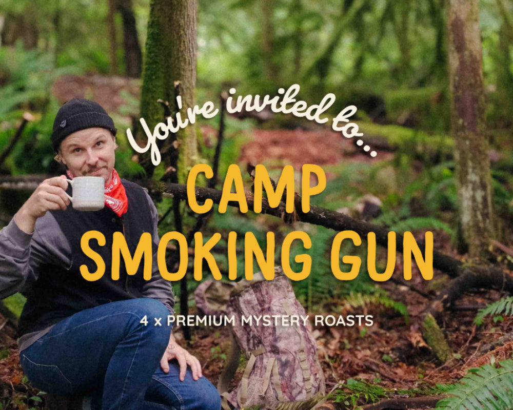 Camp Smoking Gun is an immersive, at-home coffee tasting experience created by the award-winning team at Smoking Gun Coffee Roasters.