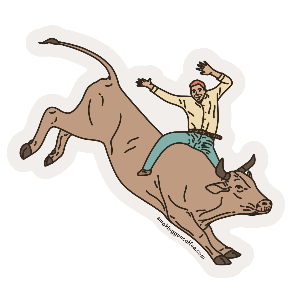 Bull Rider | Die Cut Sticker – Smoking Gun Coffee