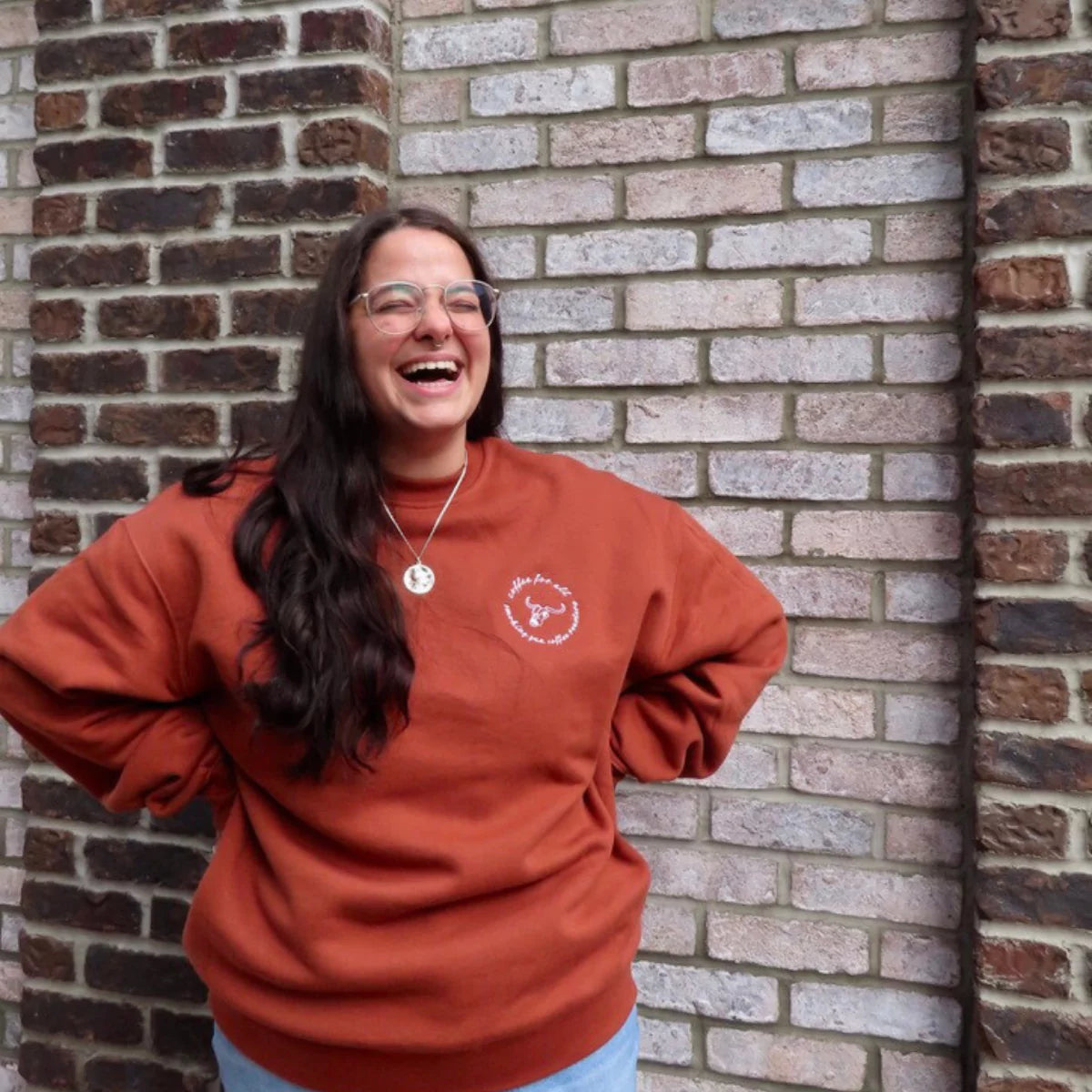 "Coffee For All" | Embroidered Crew