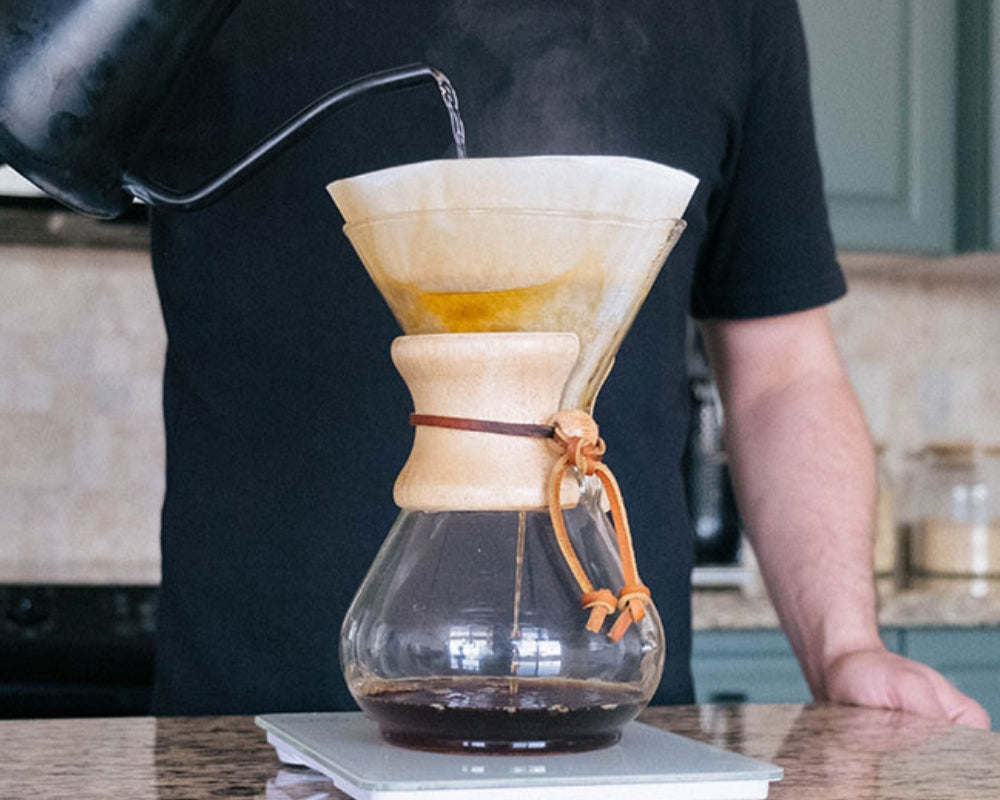 Making pour over coffee at home