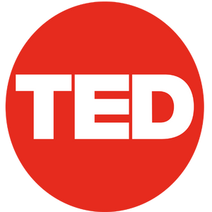 Red circle with 'TED' in white text