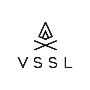Black logo with 'VSSL' on a white background